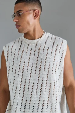 Oversized Boxy Drop Armhole Extreme Distressed Tank | UK^boohooMAN Best