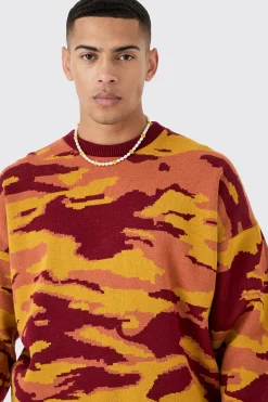 boohooMAN Oversized Boxy Drop Shoulder Abstract Jumper | UK| Knitwear