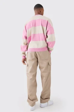 boohooMAN Oversized Boxy Drop Shoulder Moto Knit Jumper | UK| Knitwear