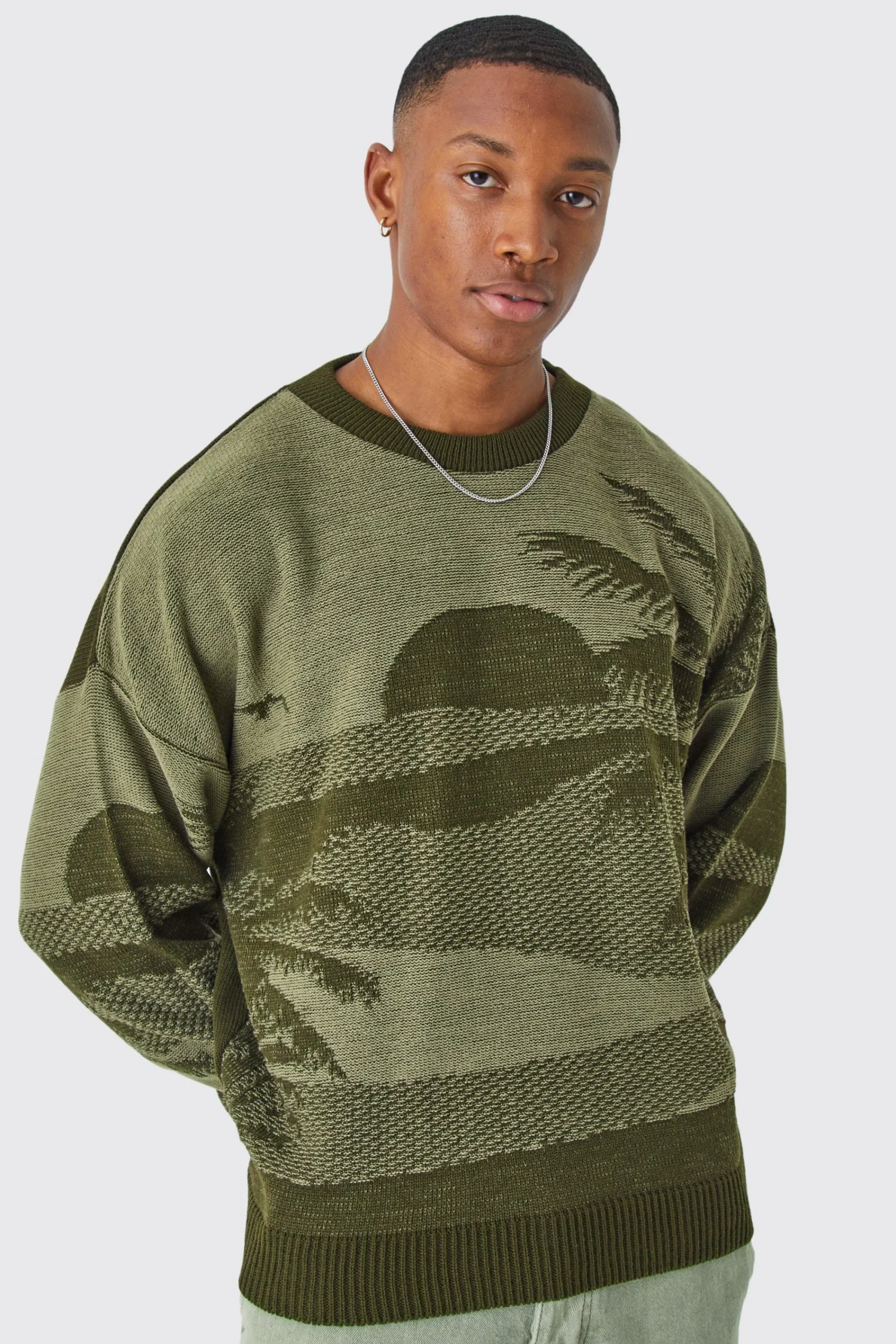 boohooMAN Oversized Boxy Drop Shoulder Graphic Jumper | UK| Knitwear