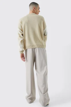 boohooMAN Oversized Boxy Drop Shoulder Graphic Jumper | UK| Knitwear