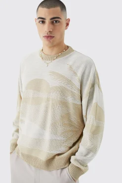 boohooMAN Oversized Boxy Drop Shoulder Graphic Jumper | UK| Knitwear