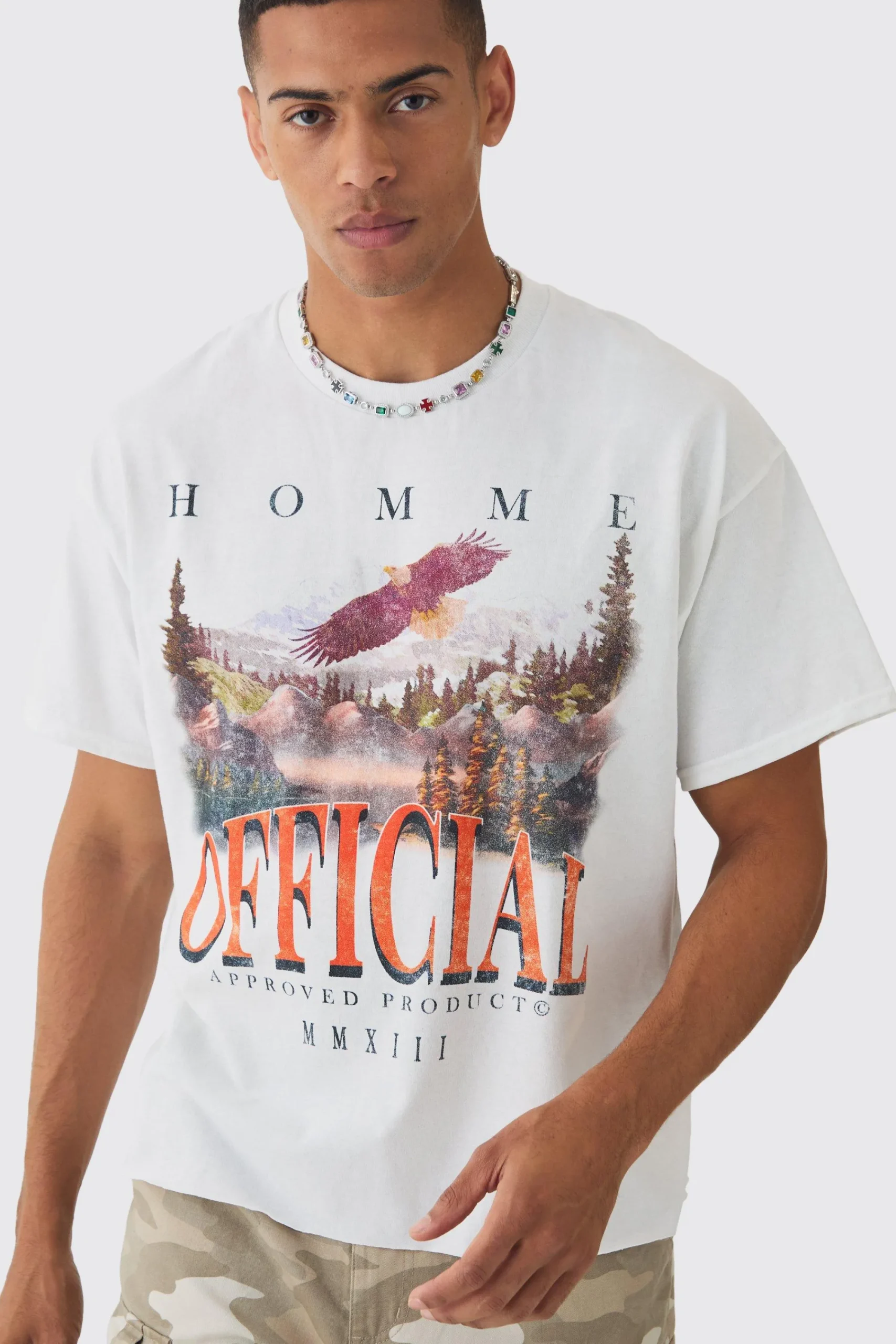 Oversized Boxy Eagle Landscape Print T-shirt | UK^boohooMAN Discount