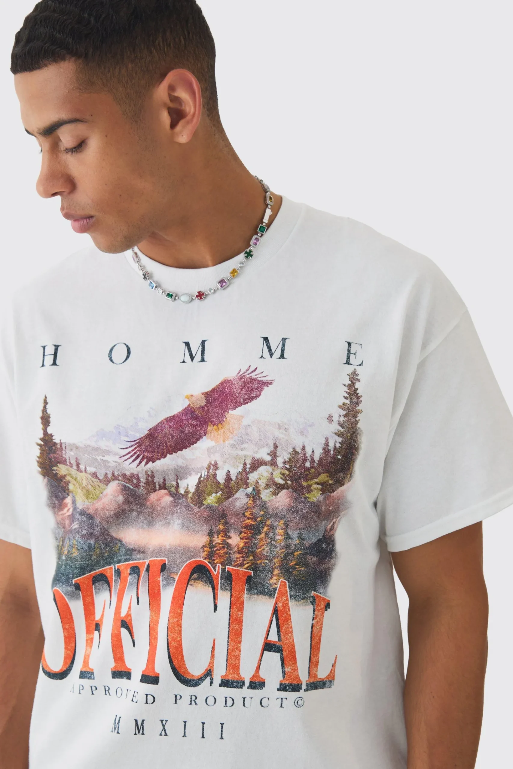 Oversized Boxy Eagle Landscape Print T-shirt | UK^boohooMAN Discount