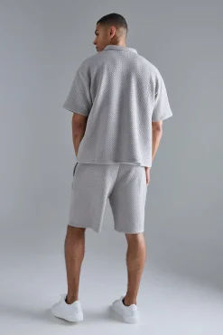 boohooMAN Oversized Boxy Embroidered Polo And Short Set | UK| Sets & Co-Ords|Tracksuits
