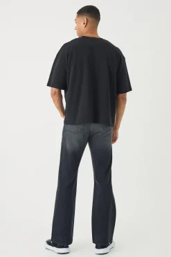 Oversized Boxy Embroidered Slogan T-shirt | UK^boohooMAN