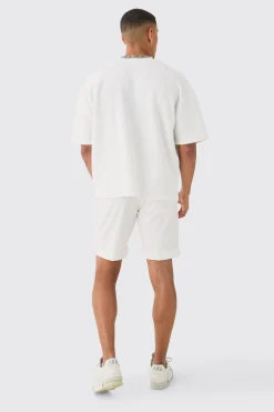 Oversized Boxy Extended Neck Textured T-shirt | UK^boohooMAN Hot