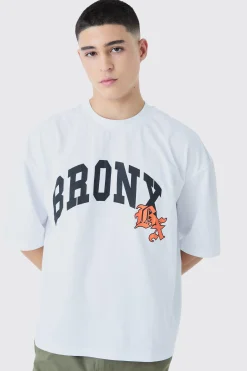 Oversized Boxy Extended Neck Bronx T-shirt | UK^boohooMAN New