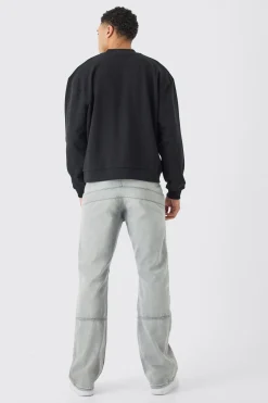 boohooMAN Oversized Boxy Extended Neck Heavy Sweatshirt | UK| Hoodies & Sweatshirts