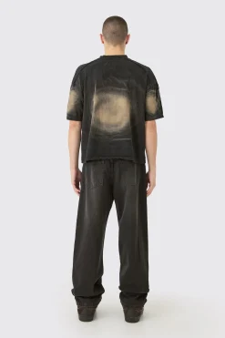 Oversized Boxy Extended Neck Washed T-shirt | UK^boohooMAN Clearance