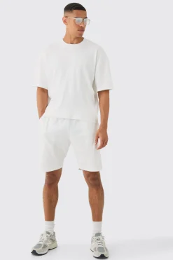 Oversized Boxy Extended Neck Heavyweight Ribbed T-shirt | UK^boohooMAN Outlet