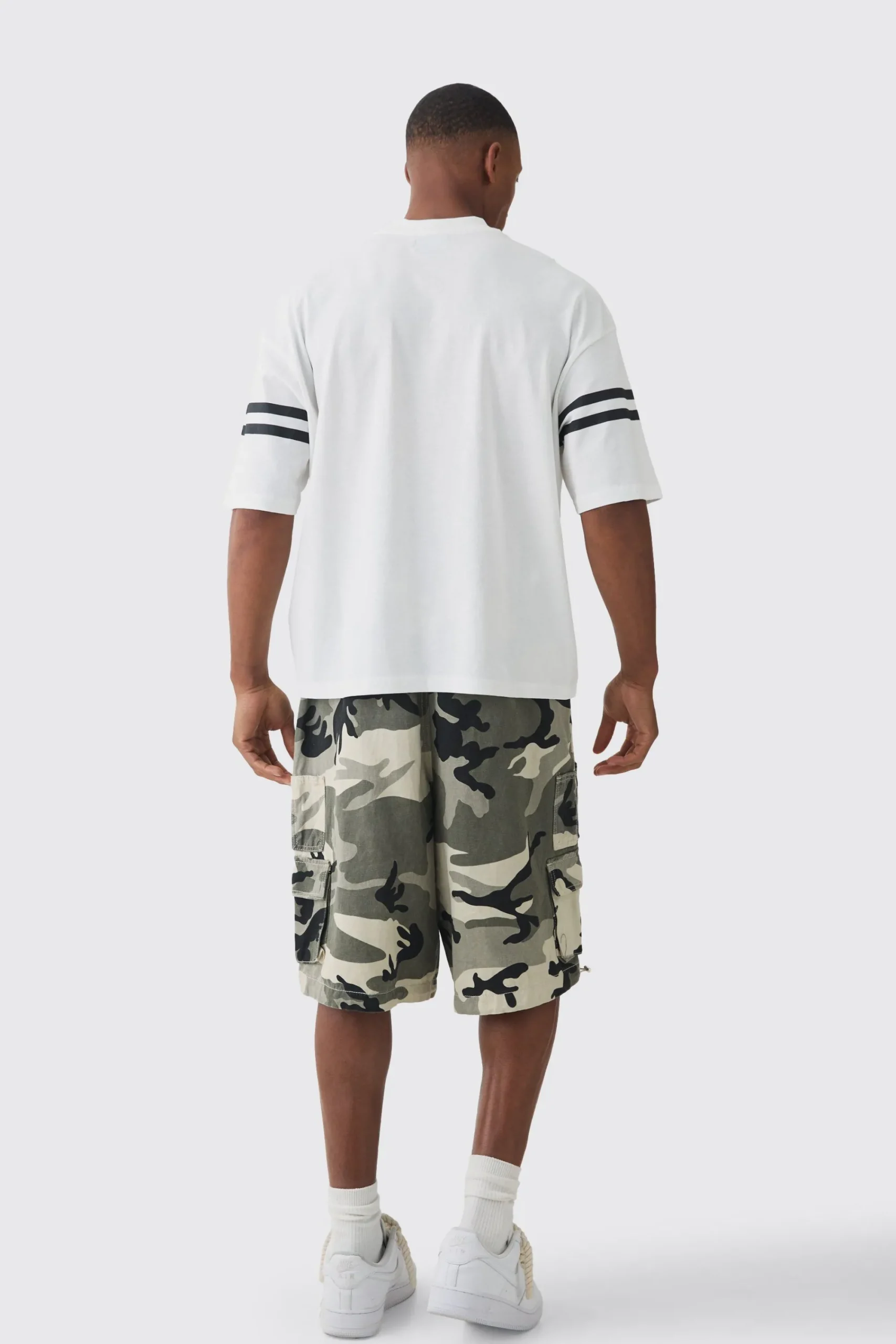 Oversized Boxy Extended Neck 111 Rhinestone T-shirt | UK^boohooMAN Discount