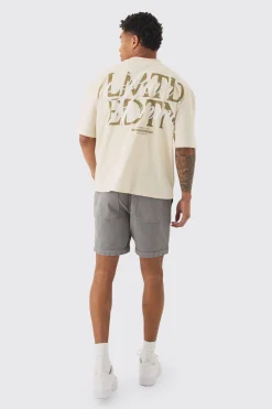 Oversized Boxy Extended Neck Homme Embroidered T-shirt | UK^boohooMAN Sale