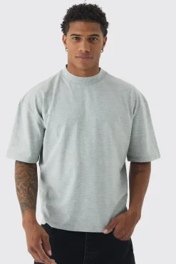 Oversized Boxy Extended Neck Limited Edition Flock T-shirt | UK^boohooMAN Clearance