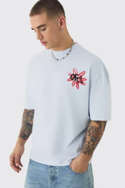 Oversized Boxy Extended Neck Floral T-shirt | UK^boohooMAN Best