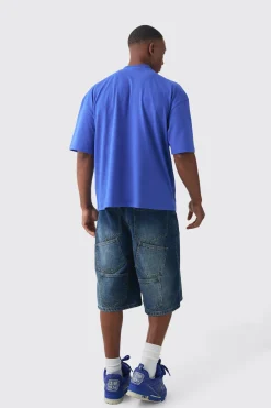 Oversized Boxy Extended Neck Homme Palm Tree T-shirt | UK^boohooMAN Sale