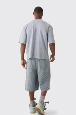 Oversized Boxy Extended Neck Extreme Eagle T-shirt | UK^boohooMAN Sale