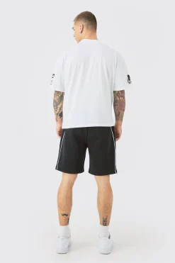 Oversized Boxy Extended Neck Homme Moto Graphic T-shirt | UK^boohooMAN