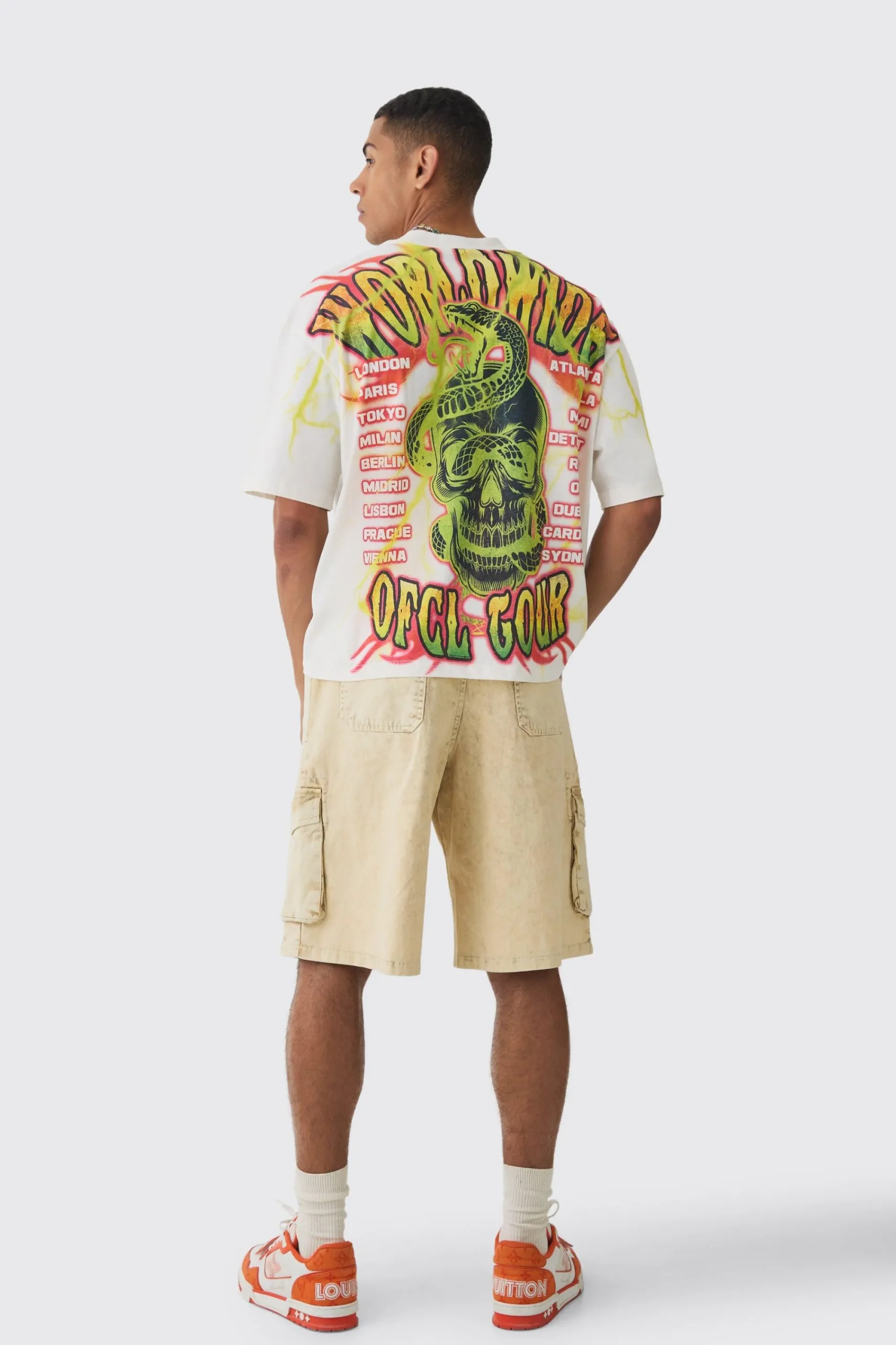 Oversized Boxy Extended Neck Extreme OFCL Tour T-shirt | UK^boohooMAN Best