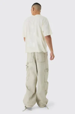 Oversized Boxy Extended Neck Flame Star Print T-Shirt | UK^boohooMAN Sale