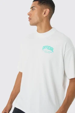 Oversized Boxy Extended Neck Eagle Back Print T-Shirt | UK^boohooMAN Outlet