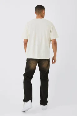 Oversized Boxy Extended Neck Distressed Rodeo Print T-Shirt | UK^boohooMAN Discount