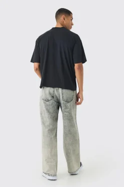 Oversized Boxy Extended Neck Homme Running Print T-Shirt | UK^boohooMAN Sale