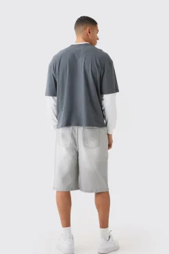 Oversized Boxy Faux Layer Embroidered Ofcl T-shirt | UK^boohooMAN Outlet