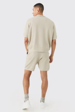 boohooMAN Oversized Boxy Fit Short Sleeve Knitted Shirt | UK| Shirts|Knitwear