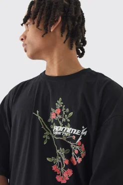 Oversized Boxy Floral Puff Print T-Shirt | UK^boohooMAN Best