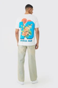 Oversized Boxy Floral Varsity Print T-Shirt | UK^boohooMAN Best