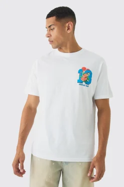 Oversized Boxy Floral Varsity Print T-Shirt | UK^boohooMAN Best