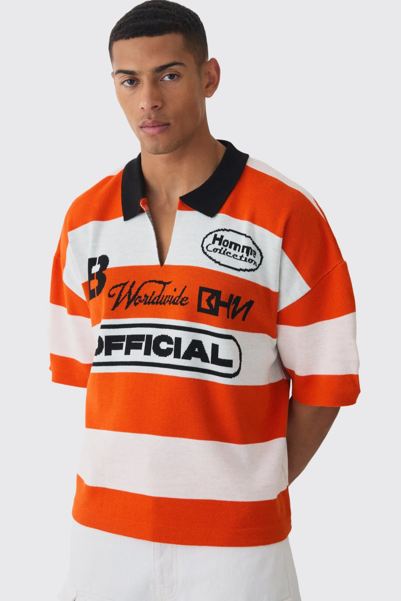 boohooMAN Oversized Boxy Football Knitted Top | UK| Tracksuits