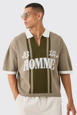 boohooMAN Oversized Boxy Football Knitted Top | UK| Tracksuits