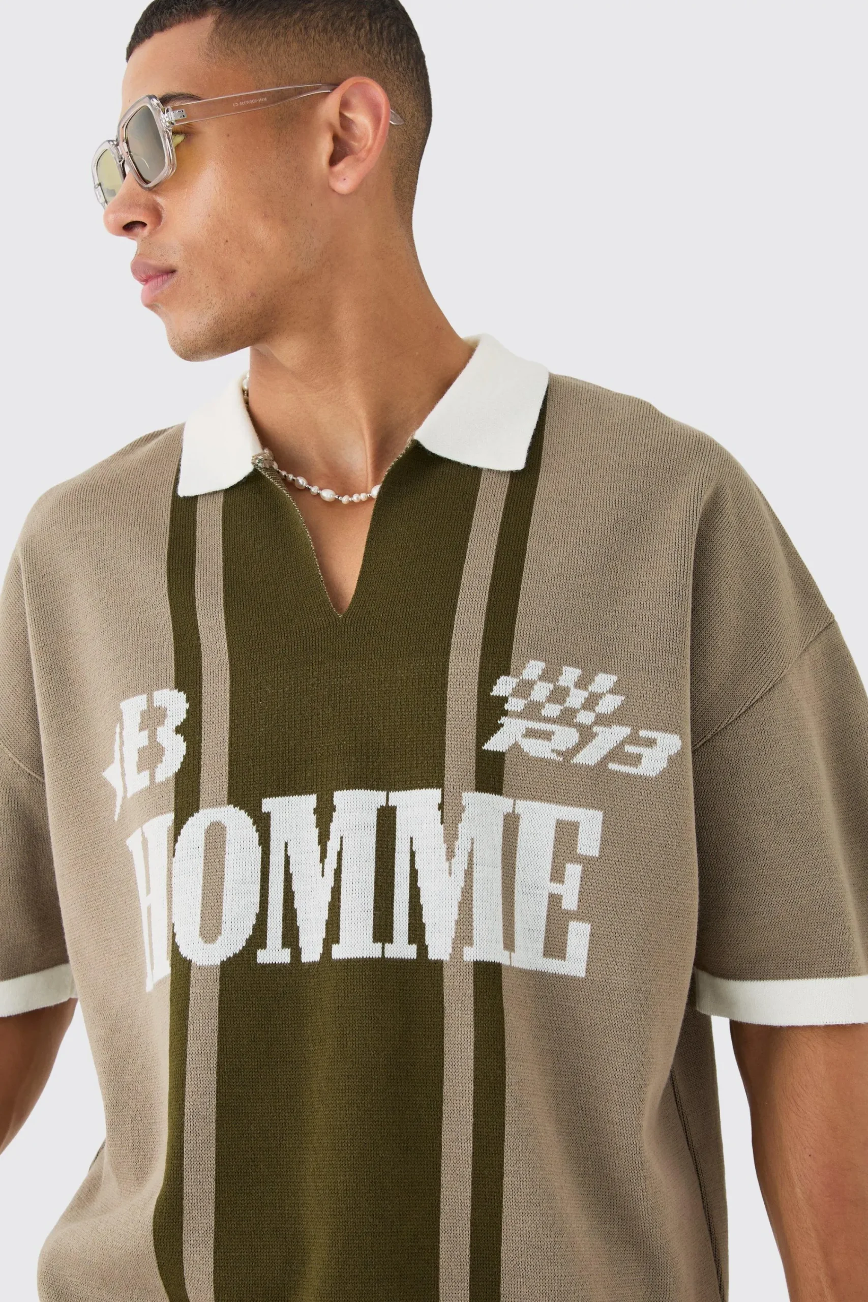 boohooMAN Oversized Boxy Football Knitted Top | UK| Tracksuits