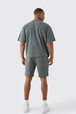 boohooMAN Oversized Boxy Graffiti Spray Graphic T-shirt Set | UK| Tracksuits