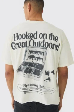 Oversized Boxy Great Outdoors Print T-Shirt | UK^boohooMAN Discount