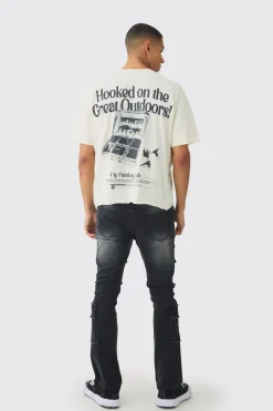 Oversized Boxy Great Outdoors Print T-Shirt | UK^boohooMAN Discount