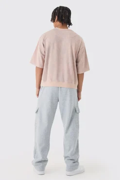 boohooMAN Oversized Boxy Half Sleeve Acid Washed Sweatshirt | UK| Hoodies & Sweatshirts