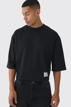 Oversized Boxy Half Sleeve Heavyweight Vintage Wash T-shirt | UK^boohooMAN Online