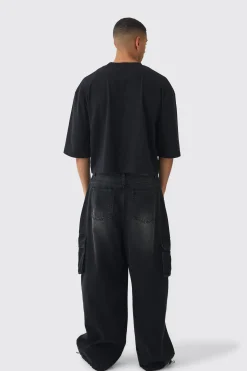 Oversized Boxy Half Sleeve Heavyweight Vintage Wash T-shirt | UK^boohooMAN Online