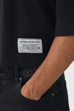 Oversized Boxy Half Sleeve Heavyweight Vintage Wash T-shirt | UK^boohooMAN Online