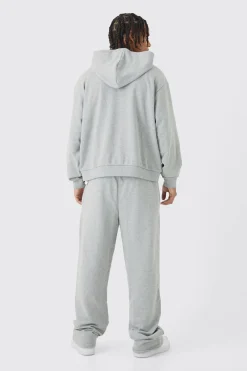 boohooMAN Oversized Boxy Heavy Hooded Zip Through Tracksuit | UK| Tracksuits