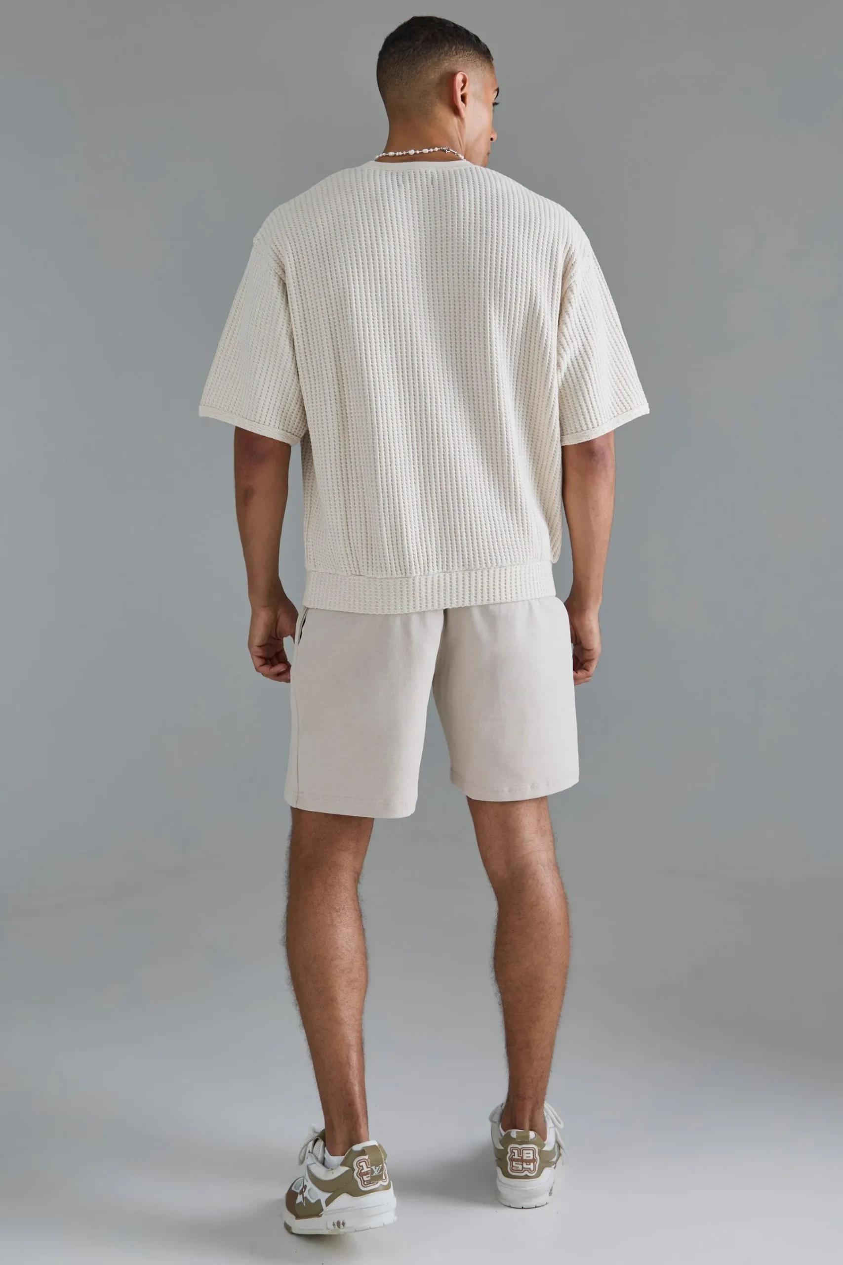 boohooMAN Oversized Boxy Heavy Jumbo Waffle Applique Sweatshirt | UK| Hoodies & Sweatshirts