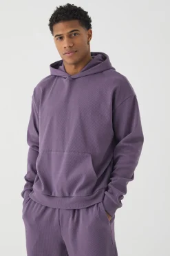 boohooMAN Oversized Boxy Heavy Ribbed Hoodie | UK| Hoodies & Sweatshirts
