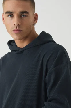 boohooMAN Oversized Boxy Heavy Ribbed Hoodie | UK| Hoodies & Sweatshirts