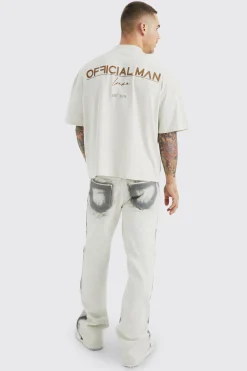 Oversized Boxy Heavyweight Luxe Embroidered T-shirt | UK^boohooMAN Outlet