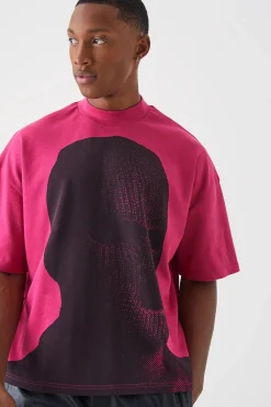 Oversized Boxy Heavyweight Interlock Graphic T-shirt | UK^boohooMAN Outlet