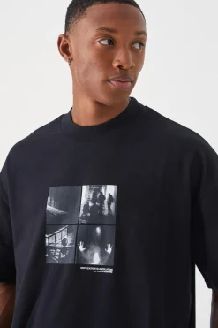 Oversized Boxy Heavyweight Puff Print T-shirt | UK^boohooMAN Sale