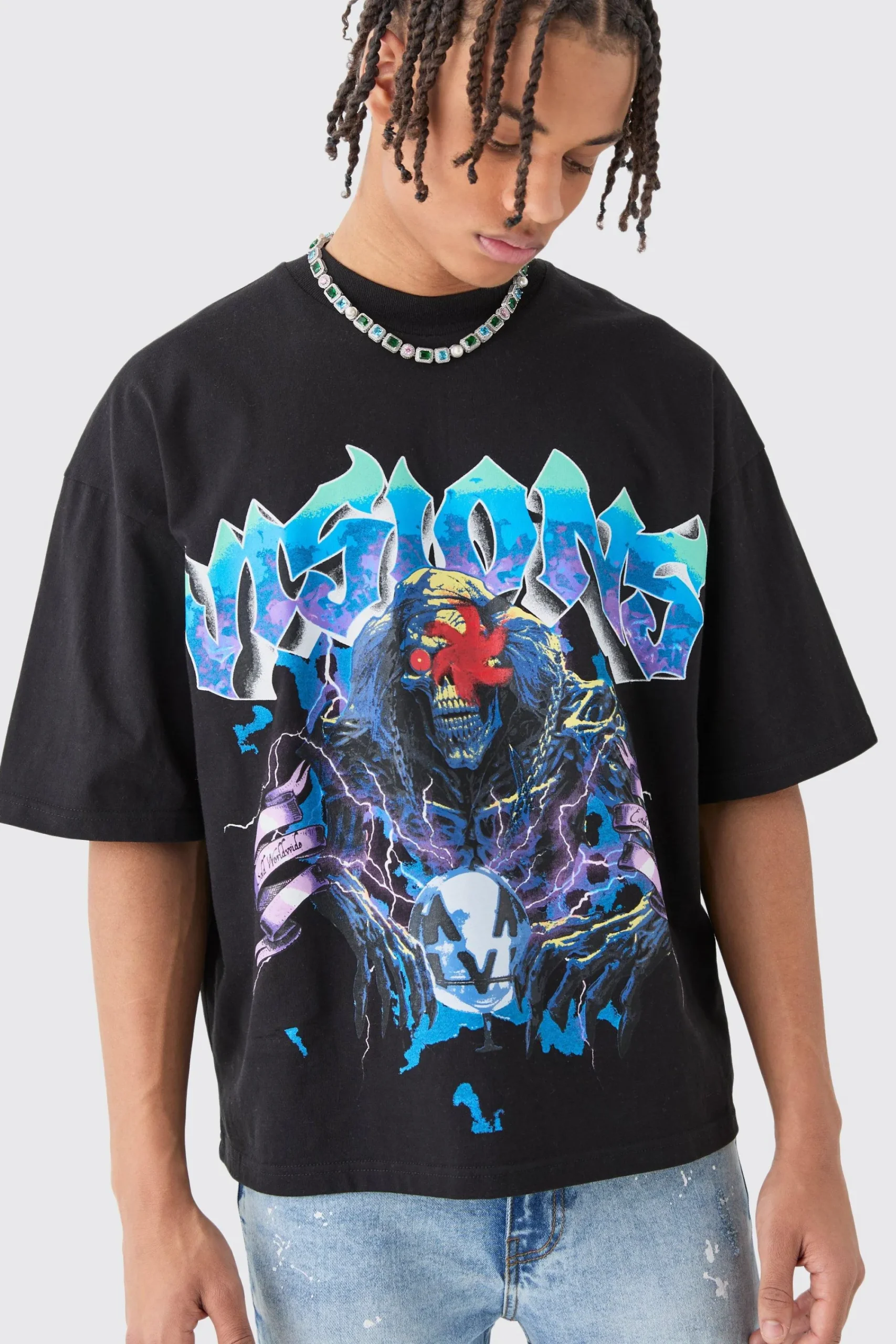 Oversized Boxy Heavyweight Graphic T-shirt | UK^boohooMAN Hot